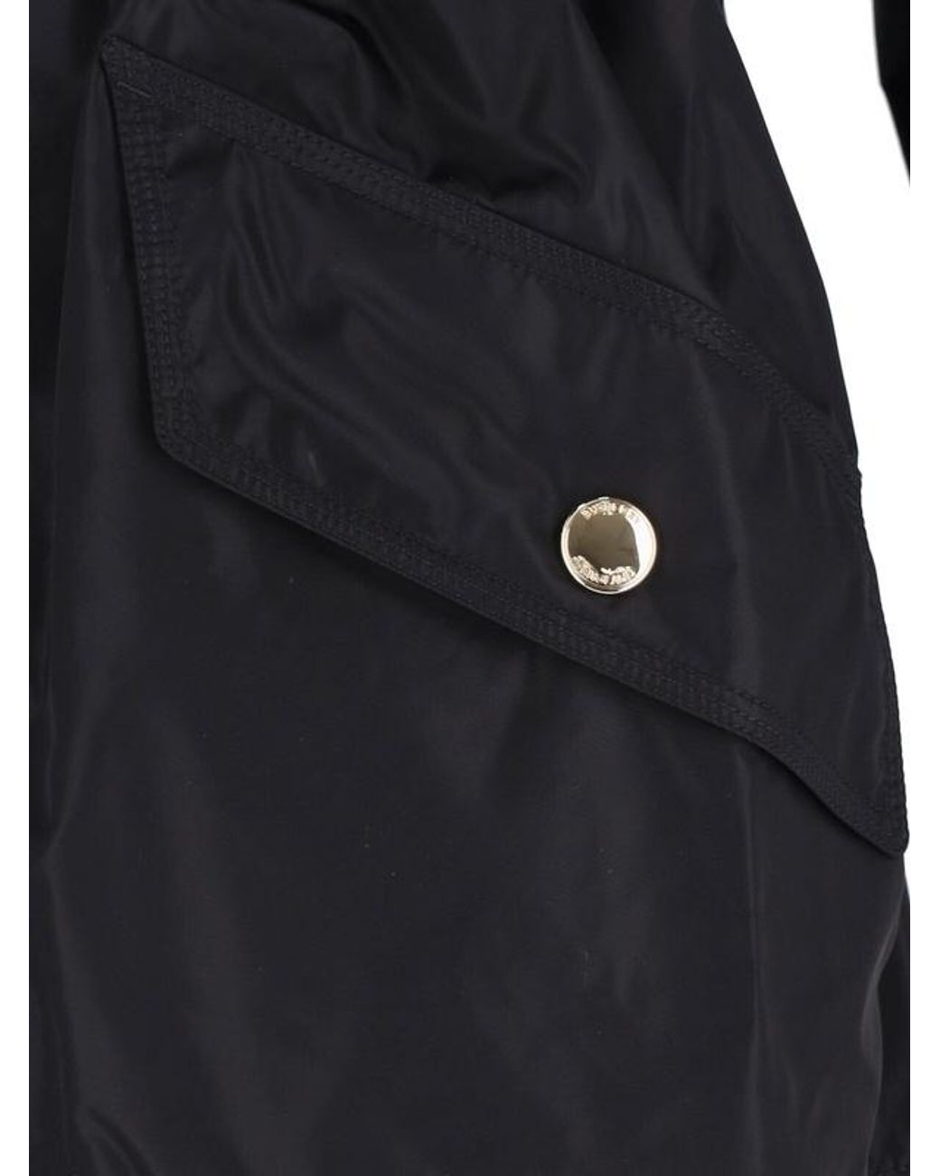 Burberry Black Hooded Drawstring-Waist Coat