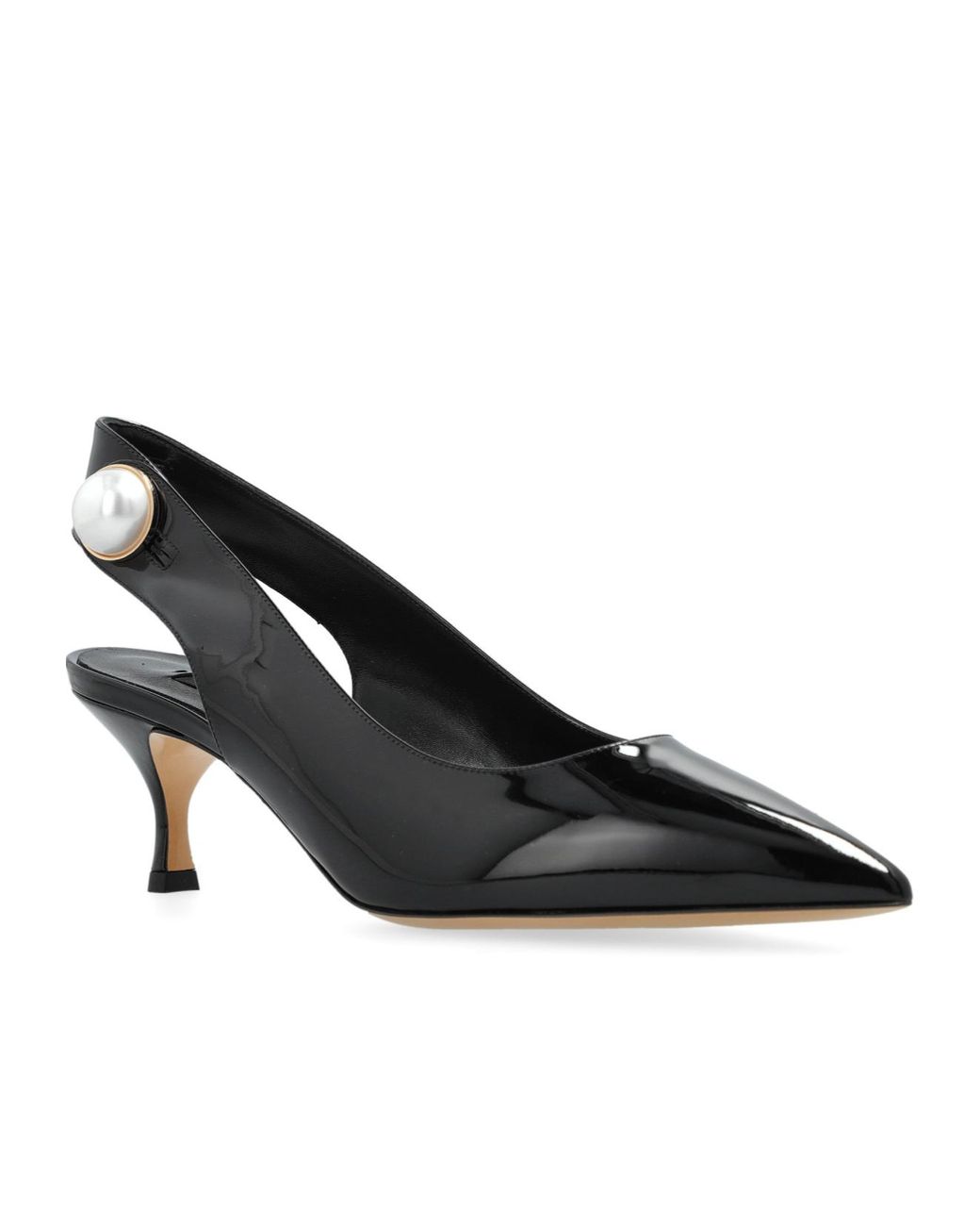 Casadei Black Pearl Embellished Slingback Pumps