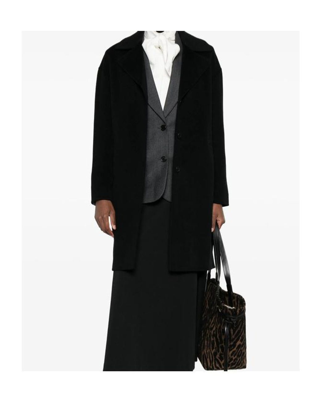 Anine Bing Black Button-Front Coat