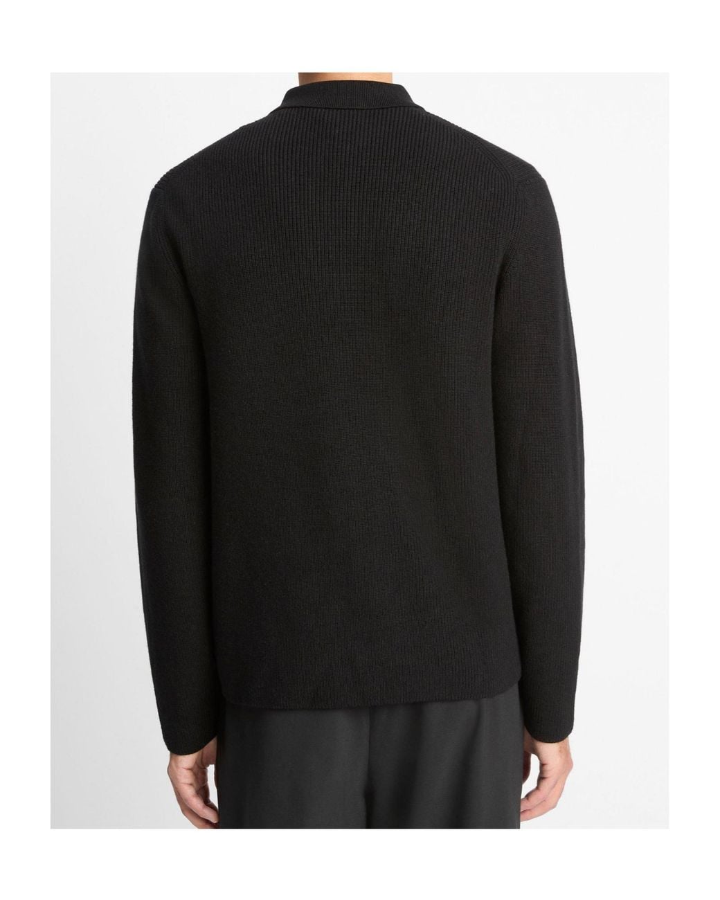 Vince Black Shaker-Stitch Zip Knitwear for men