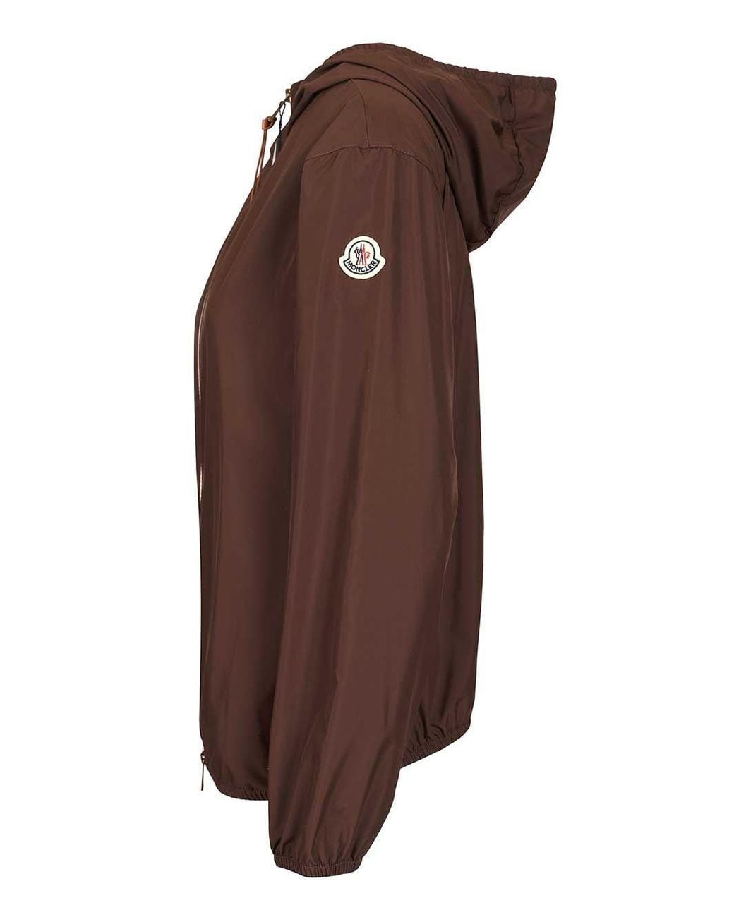 Moncler Brown Zip-Up Hooded Jacket