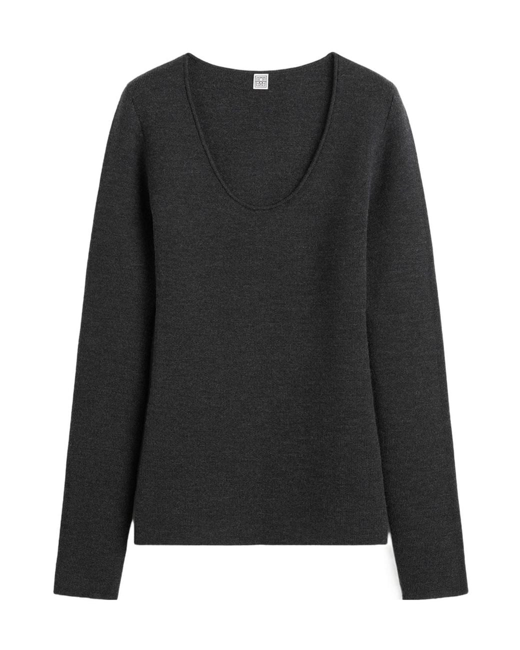 Totême Black Compact Knit Top
