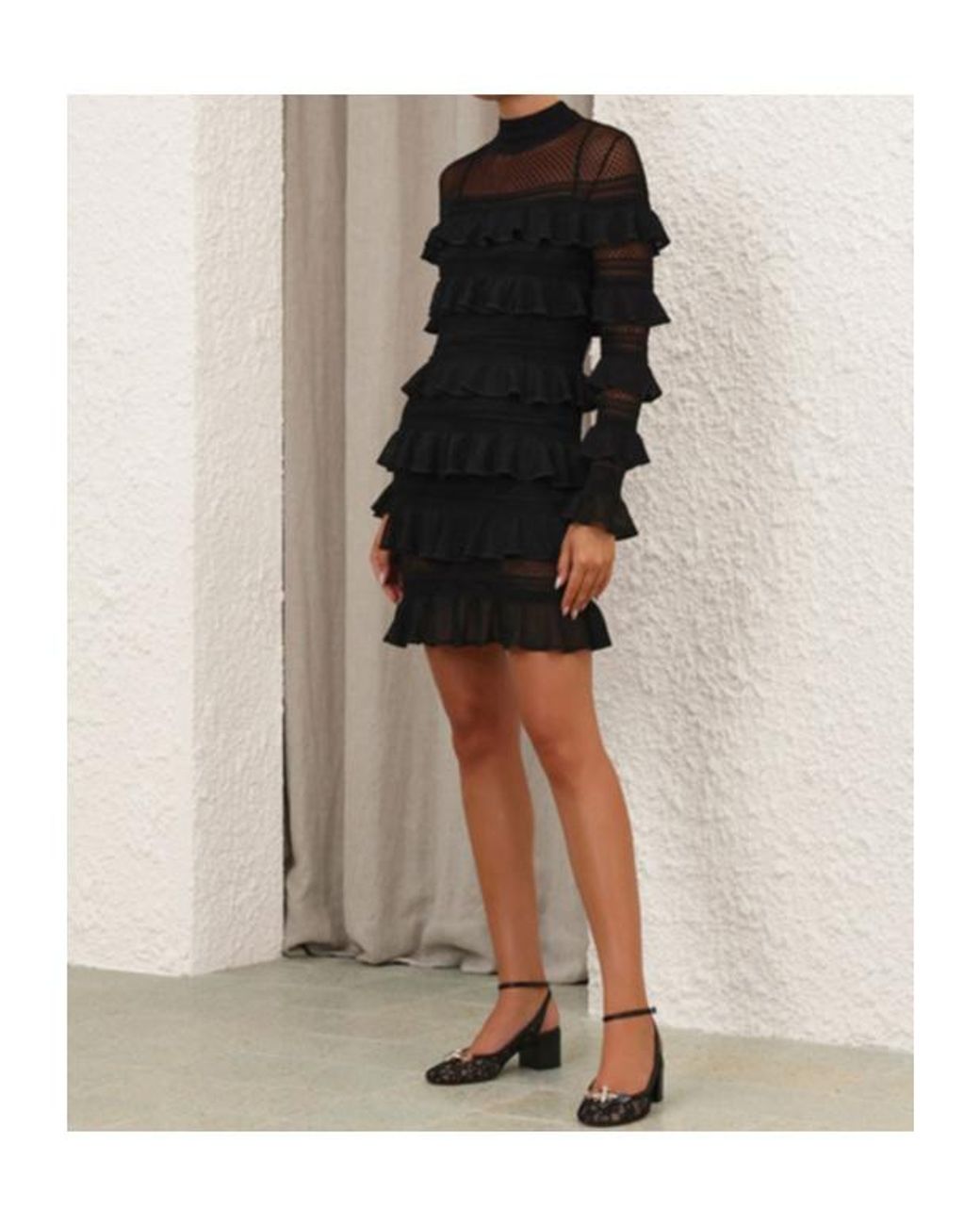 Zimmermann Black Crush Mini Dress