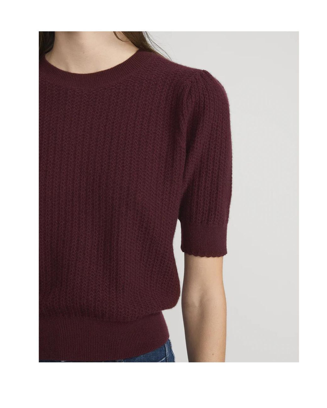 FRAME The Gathered Honeycomb Cashmere Waffle-Knit Sweater