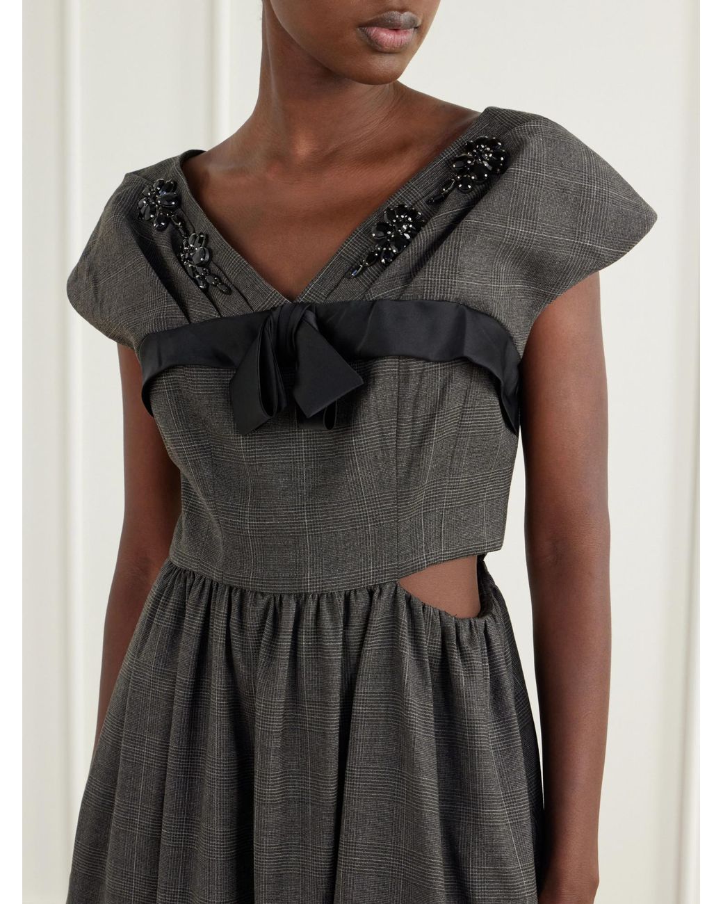 Simone Rocha Black Gathered Prince Midi Dress