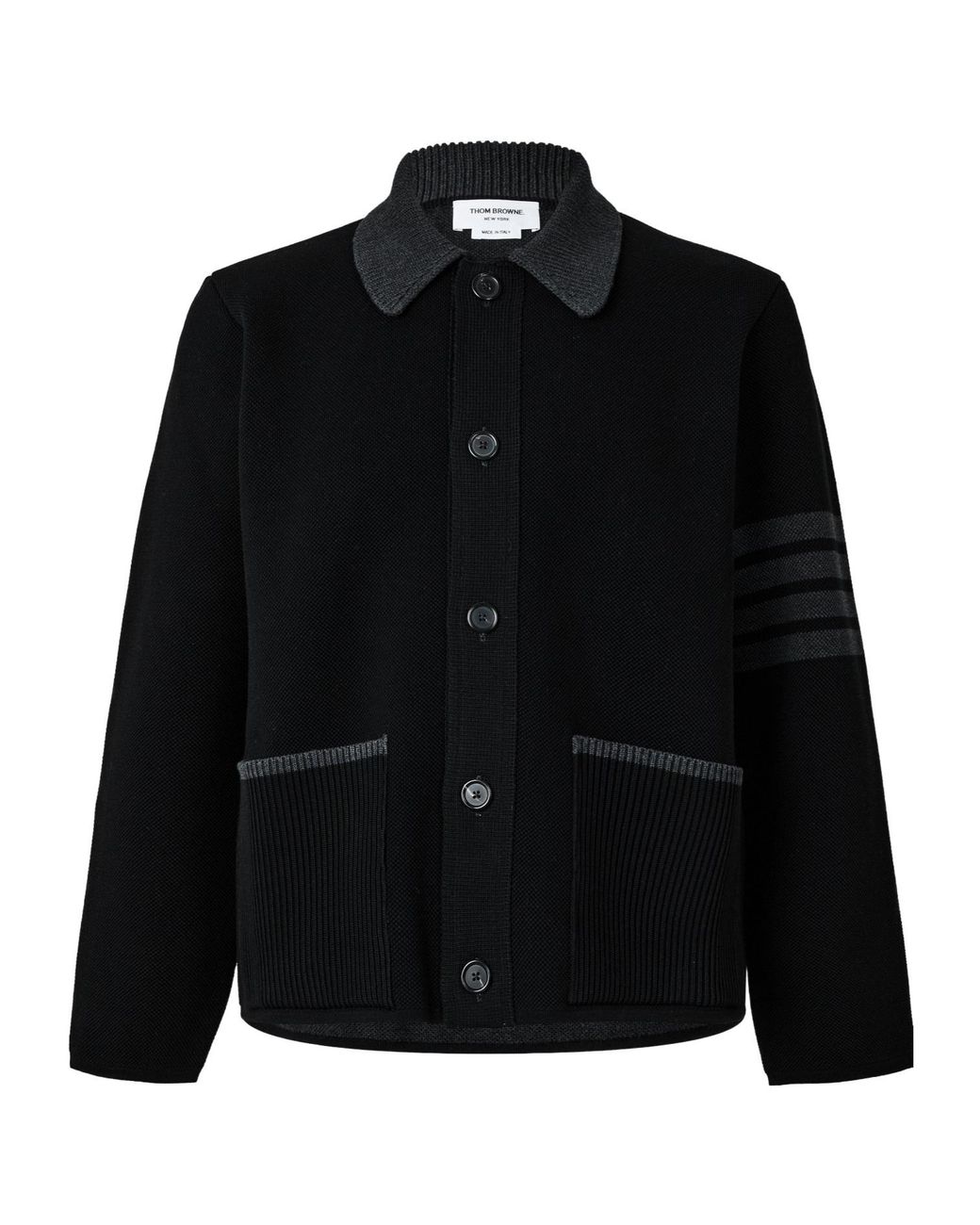 Thom Browne Black Button-Front Jacket for men