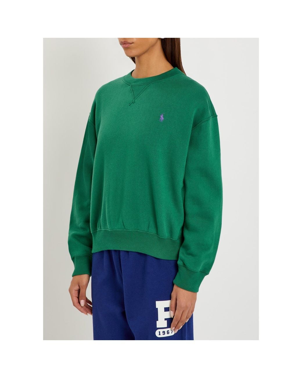 Polo Ralph Lauren Green Crew-Neck Cotton Sweatshirt
