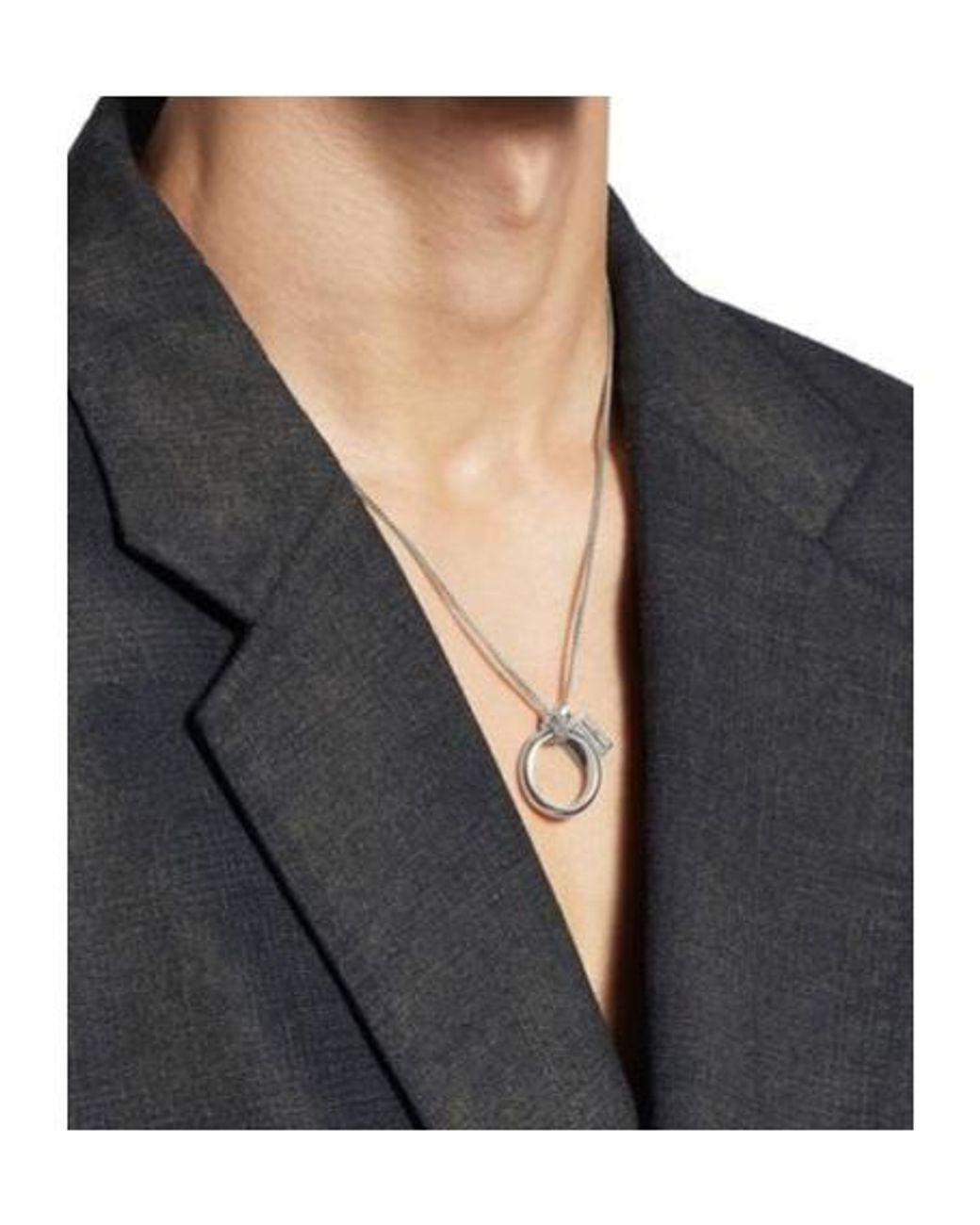 Balenciaga White Ring Pendant Necklace