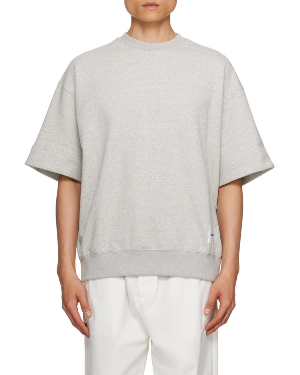 Jil Sander Gray Logo Patch Short-Sleeved T-Shirt for men