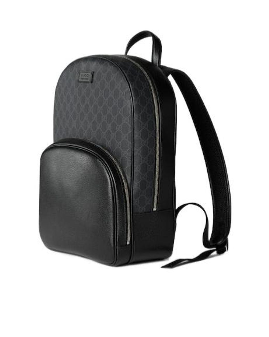 Gucci Black Monogrammed Panelled Backpack for men