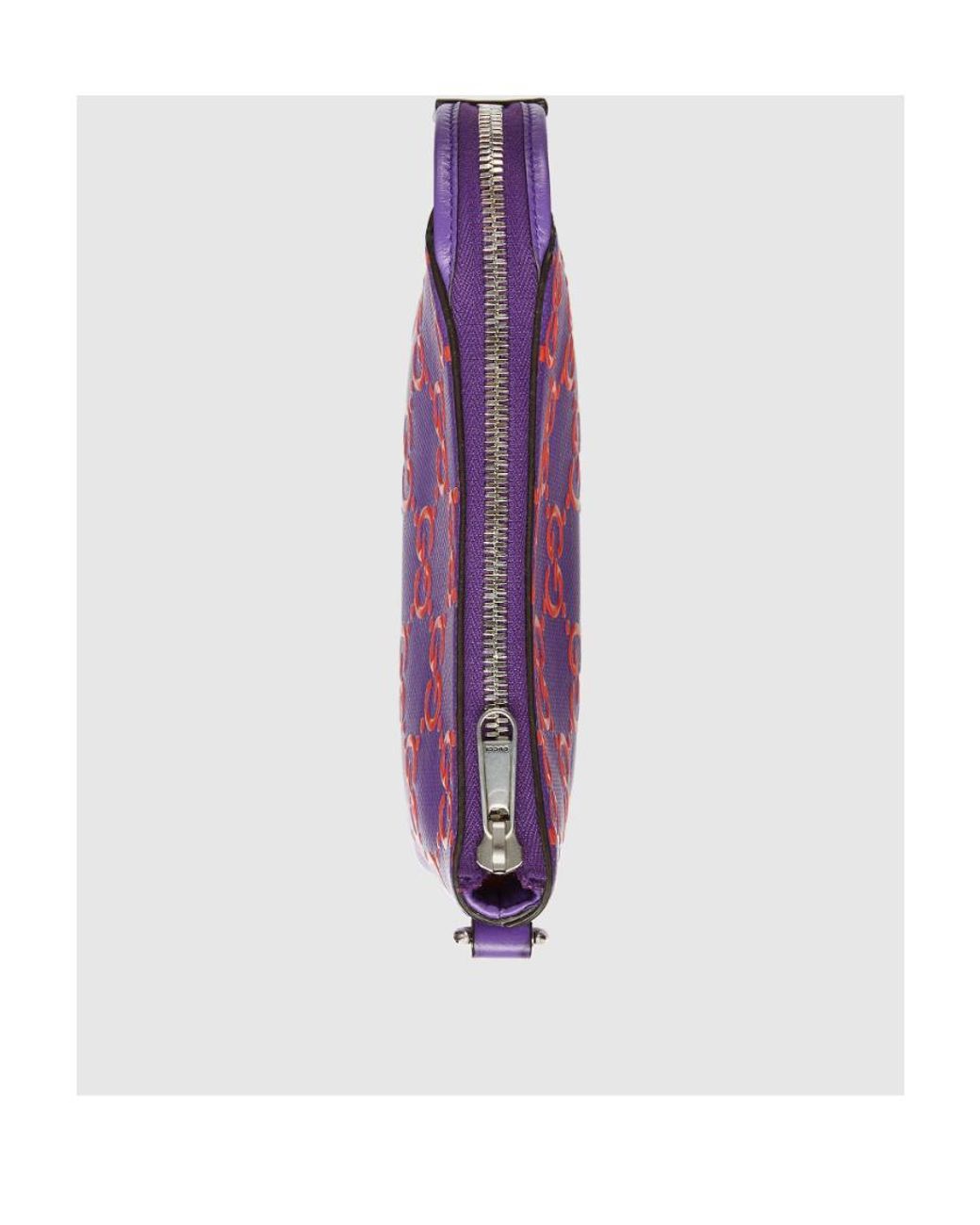 Gucci Purple Printed Embossed Small Shoulder Bag for men
