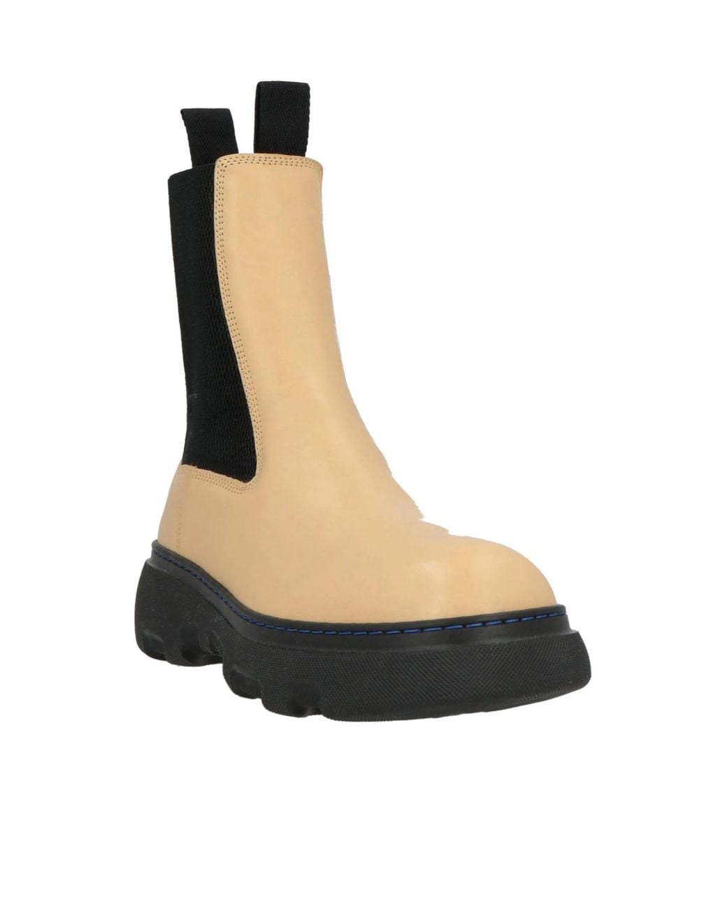 Burberry White Simple Leather Chelsea Boots