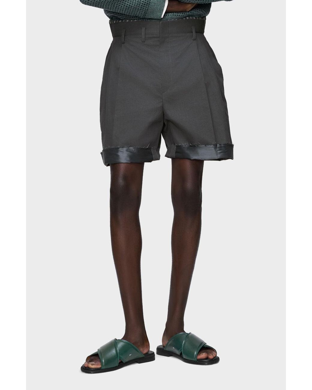 Maison Margiela Gray Pleated Tailored Shorts for men