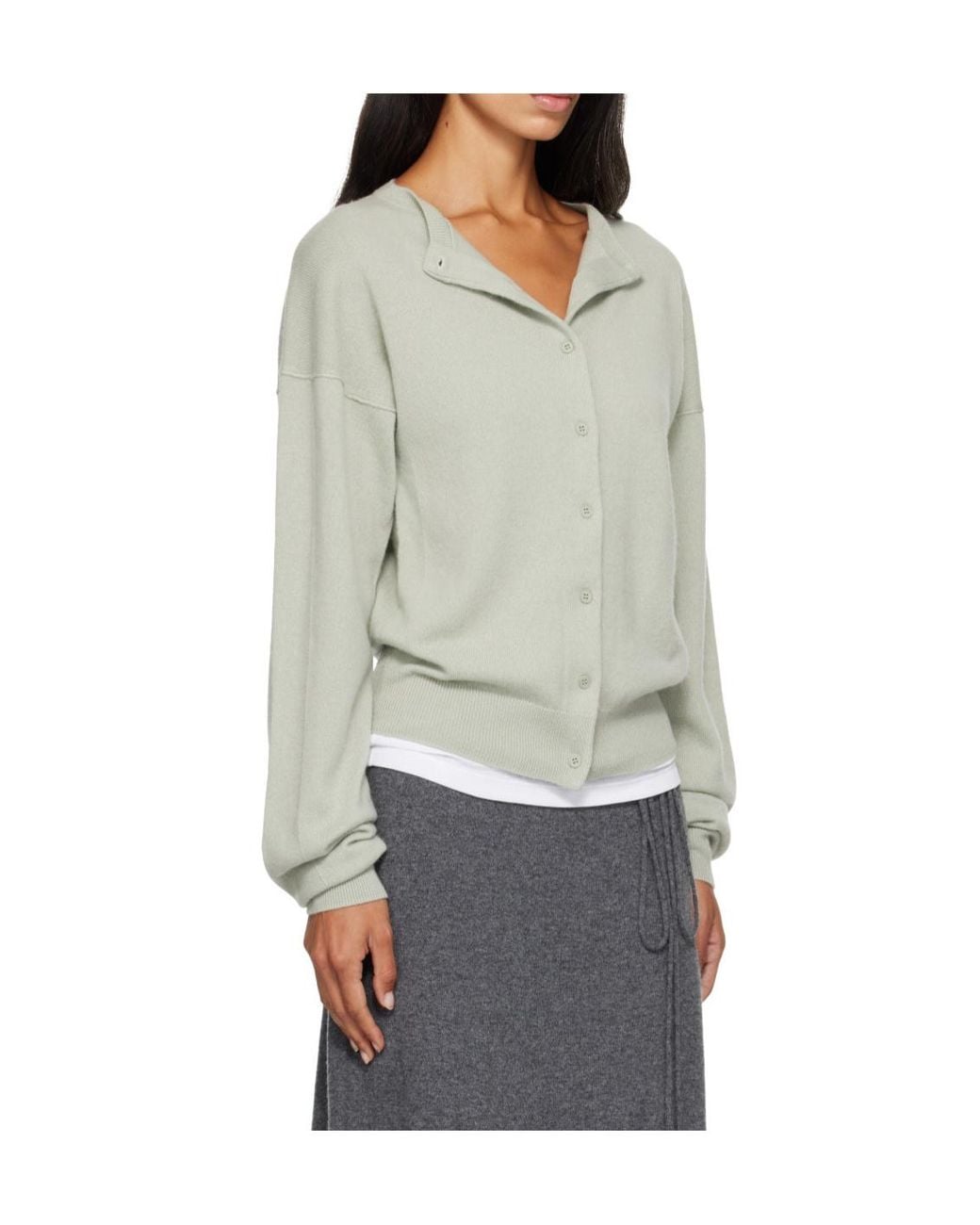 LE17SEPTEMBRE Gray Moro Cashmere Knit Cardigan