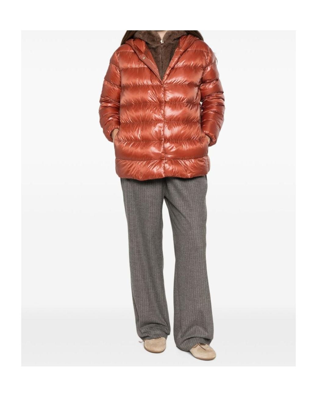 Herno Red Ultralight Hooded Puffer Coat