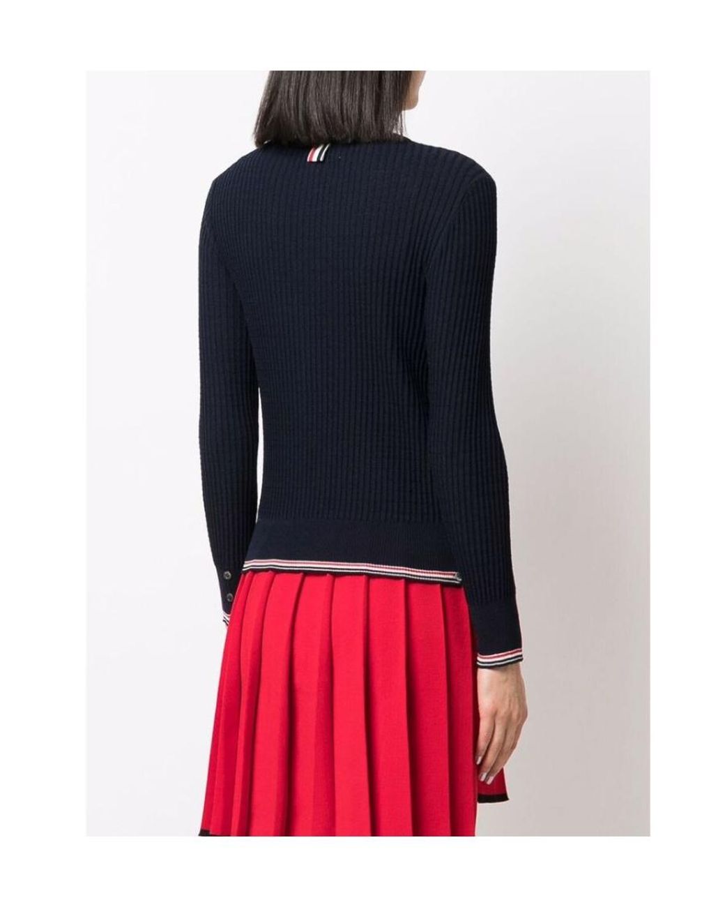 Thom Browne Blue Rwb-Stripe Cardigan
