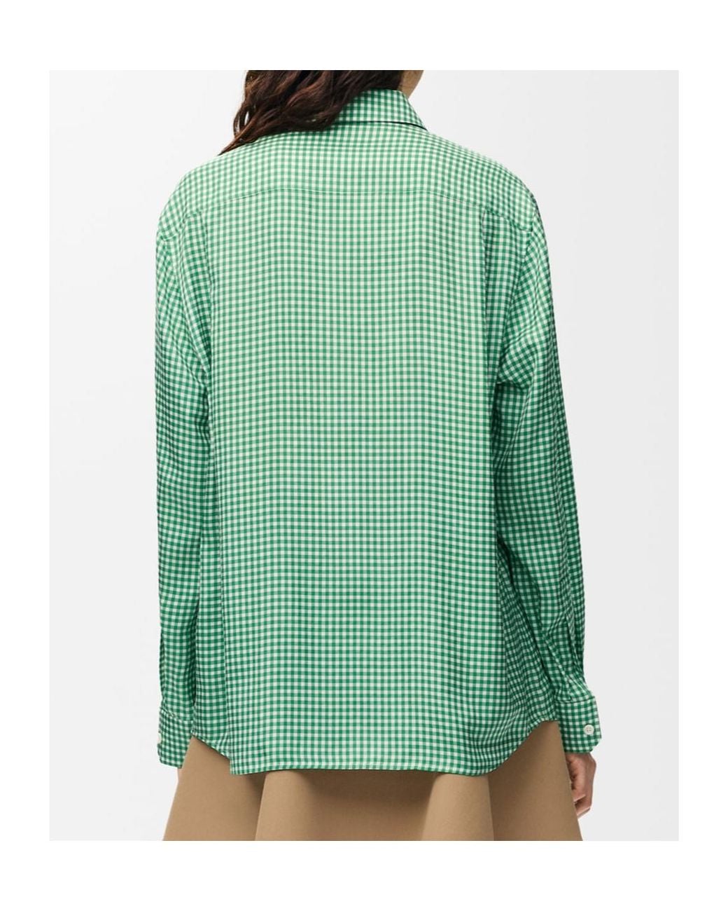 Loewe Green Long Sleeve Checked Shirt