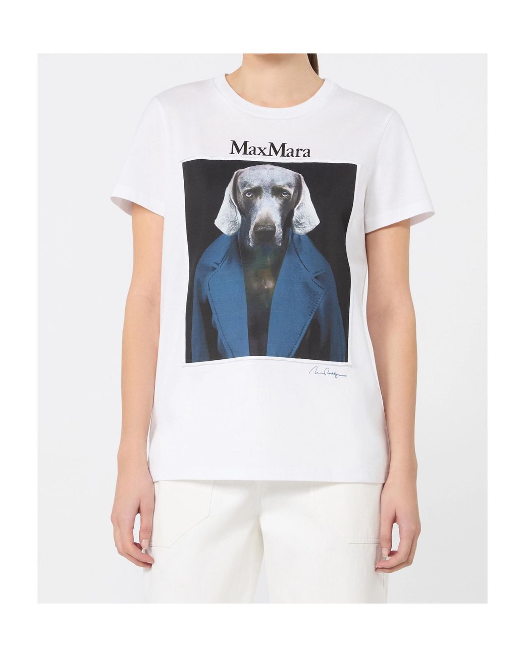Max Mara Blue Dog Print T-Shirt