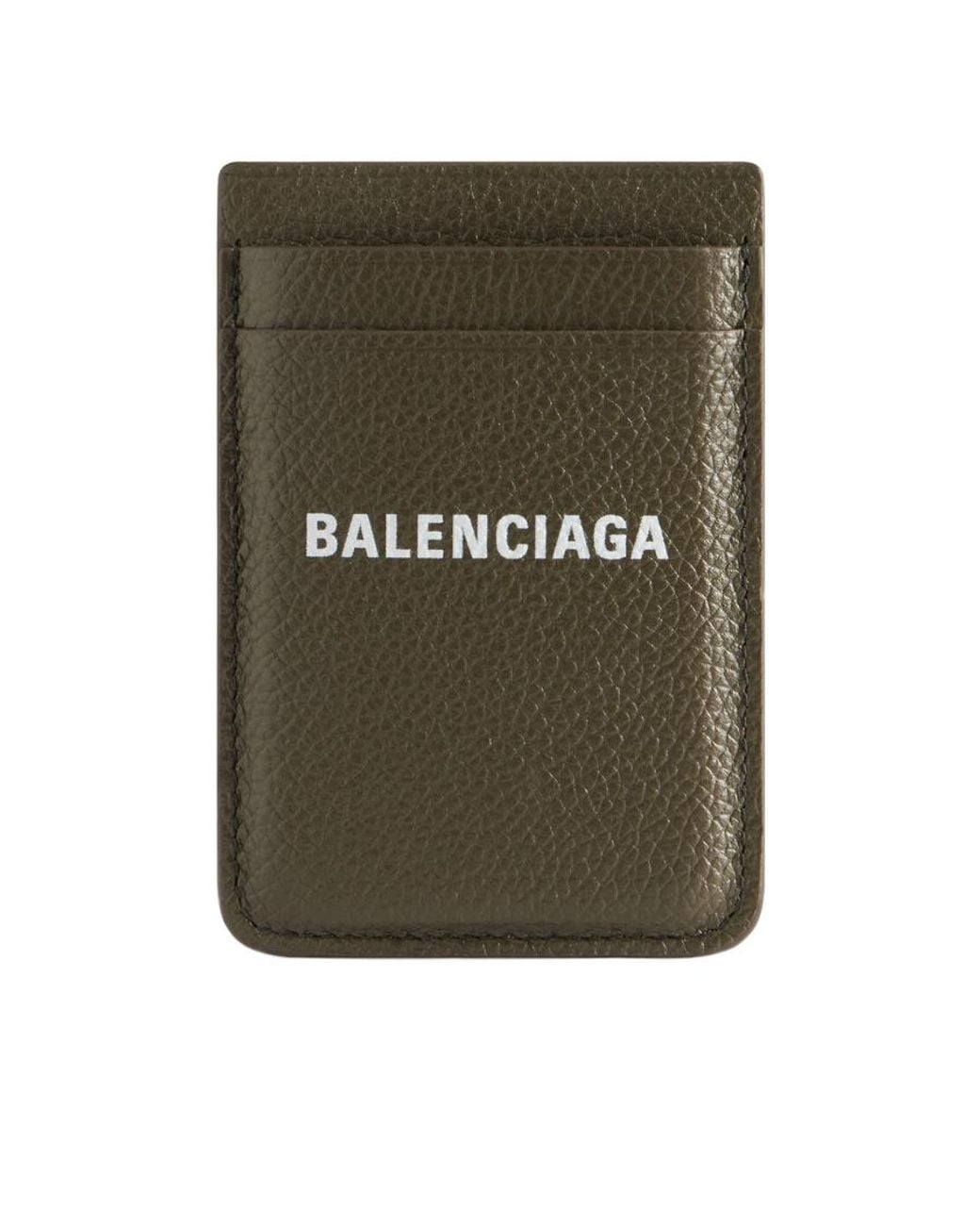Balenciaga Green Cash Magnet Card Holder for men