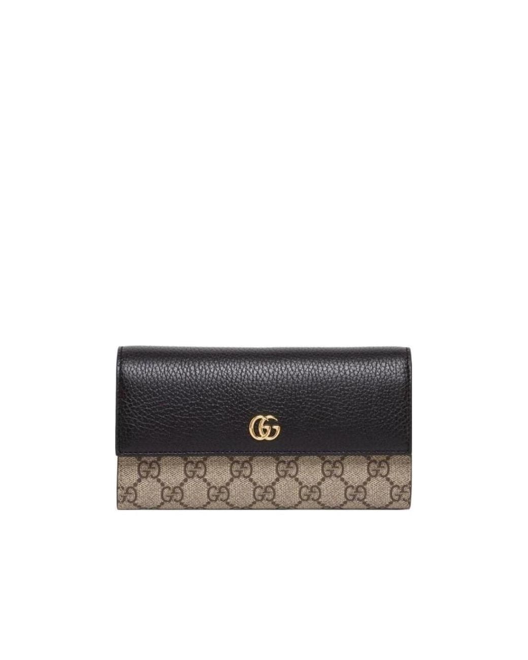 Gucci Black Gg Marmont Continental Wallet