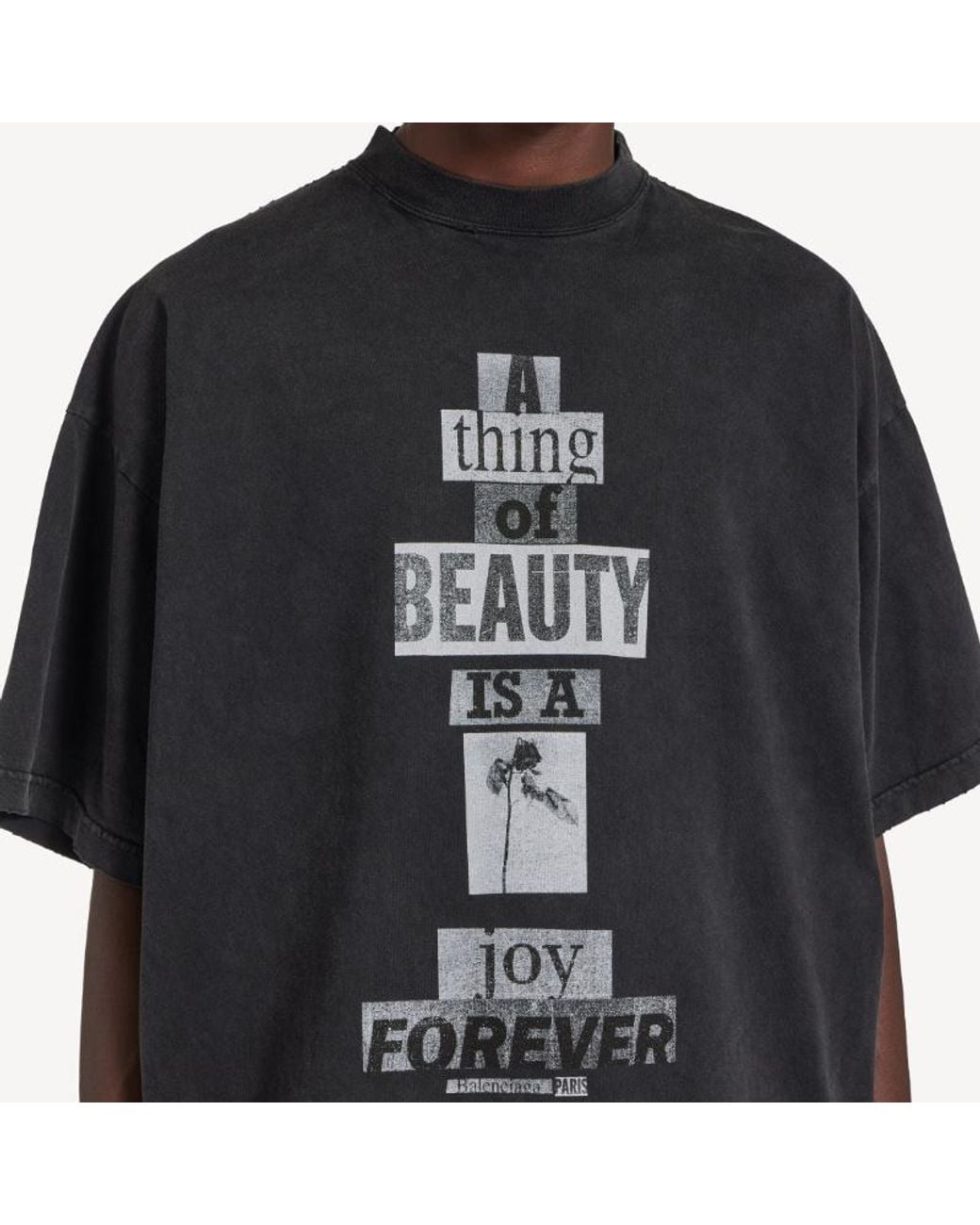 Balenciaga Black Gradient Print Oversized T-Shirt for men