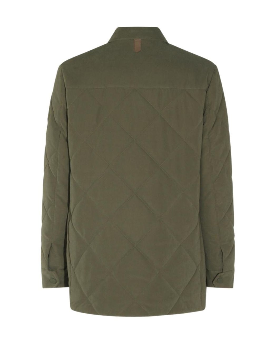 Canali Green Quilted Button-Front Coat for men