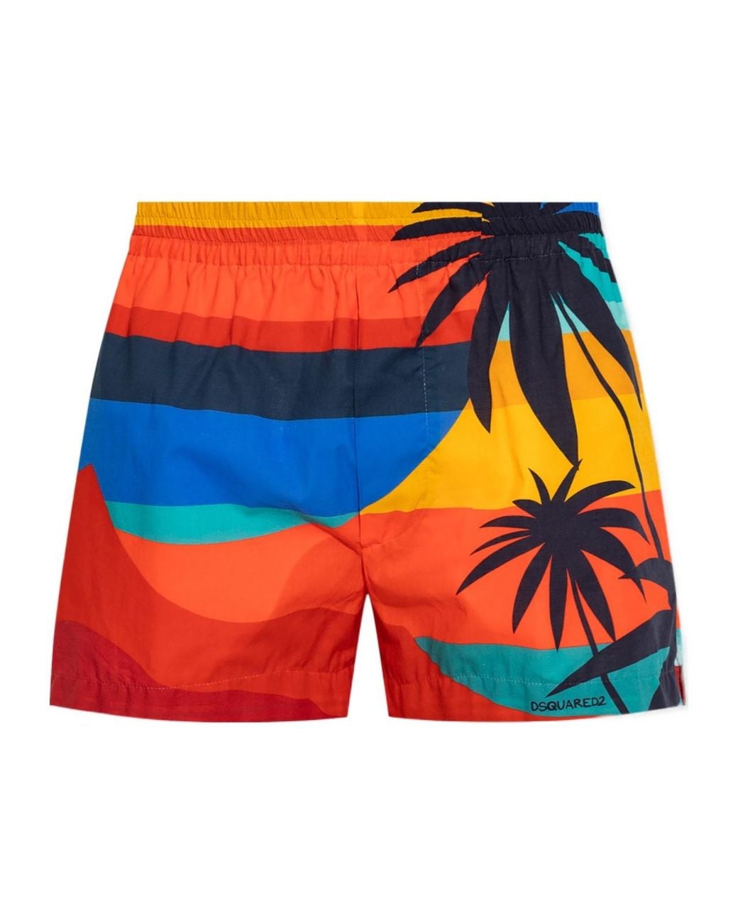 DSquared² Orange Summer Lovers Sunset Shorts for men
