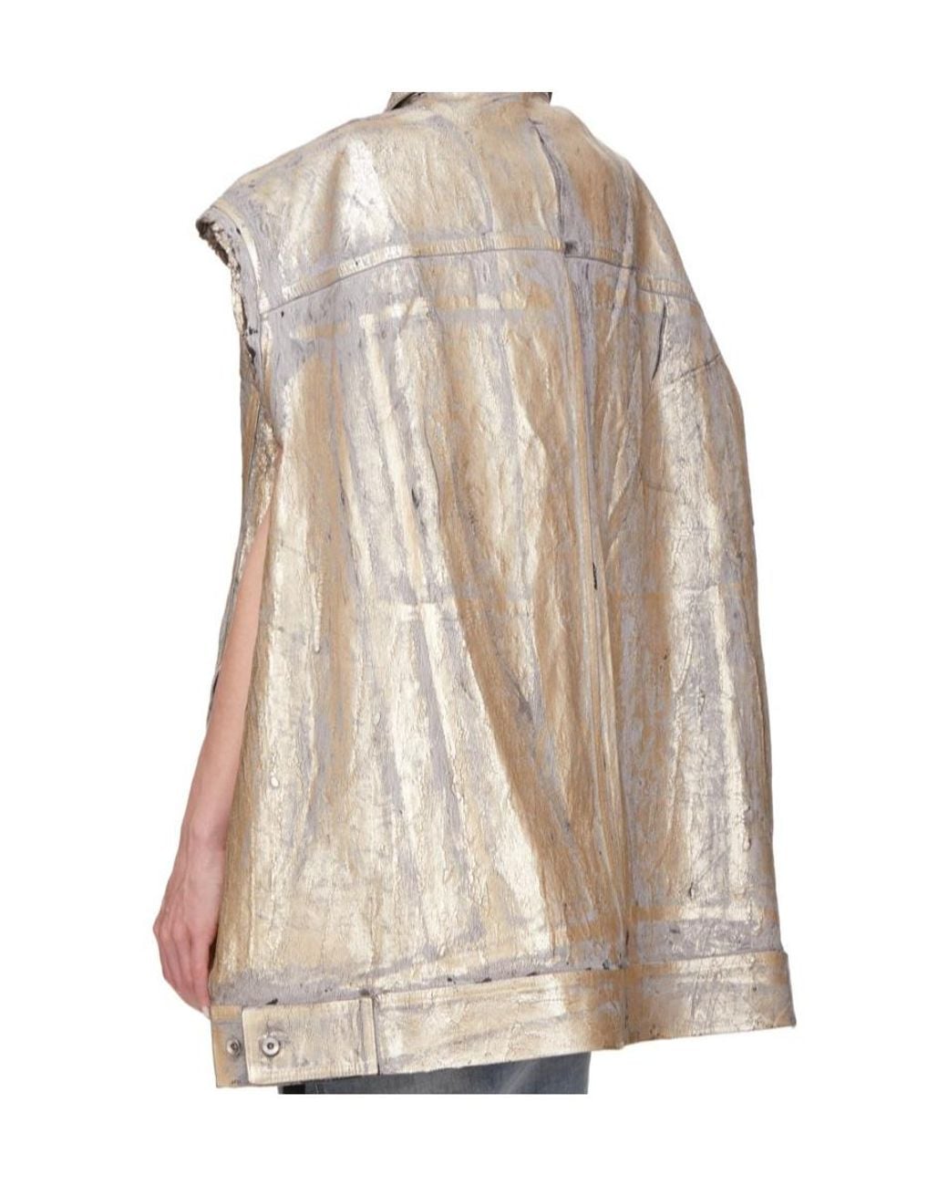 Rick Owens Brown Cotton Denim Vest