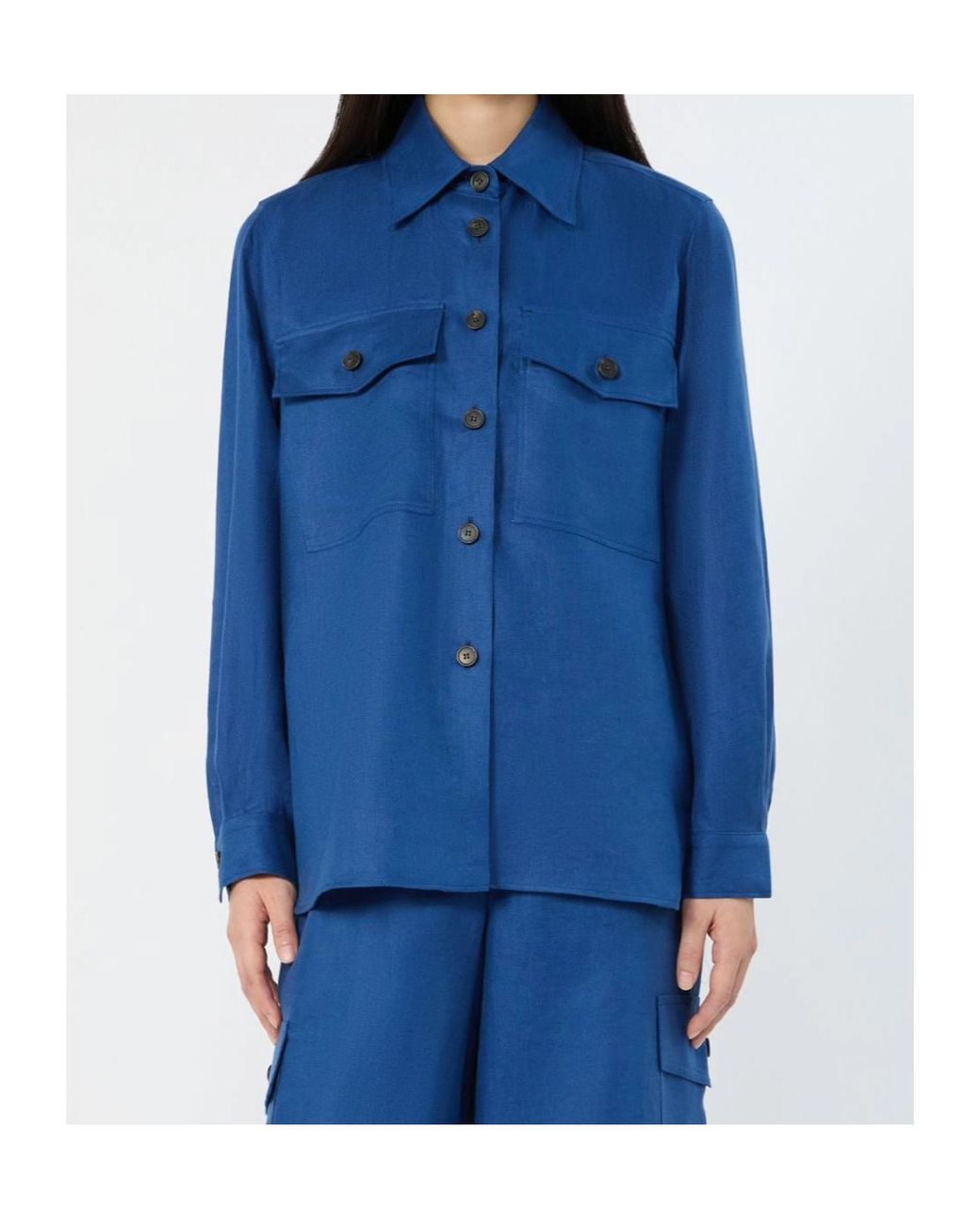 Weekend by Maxmara Blue Pomposa Button-Up Shirt