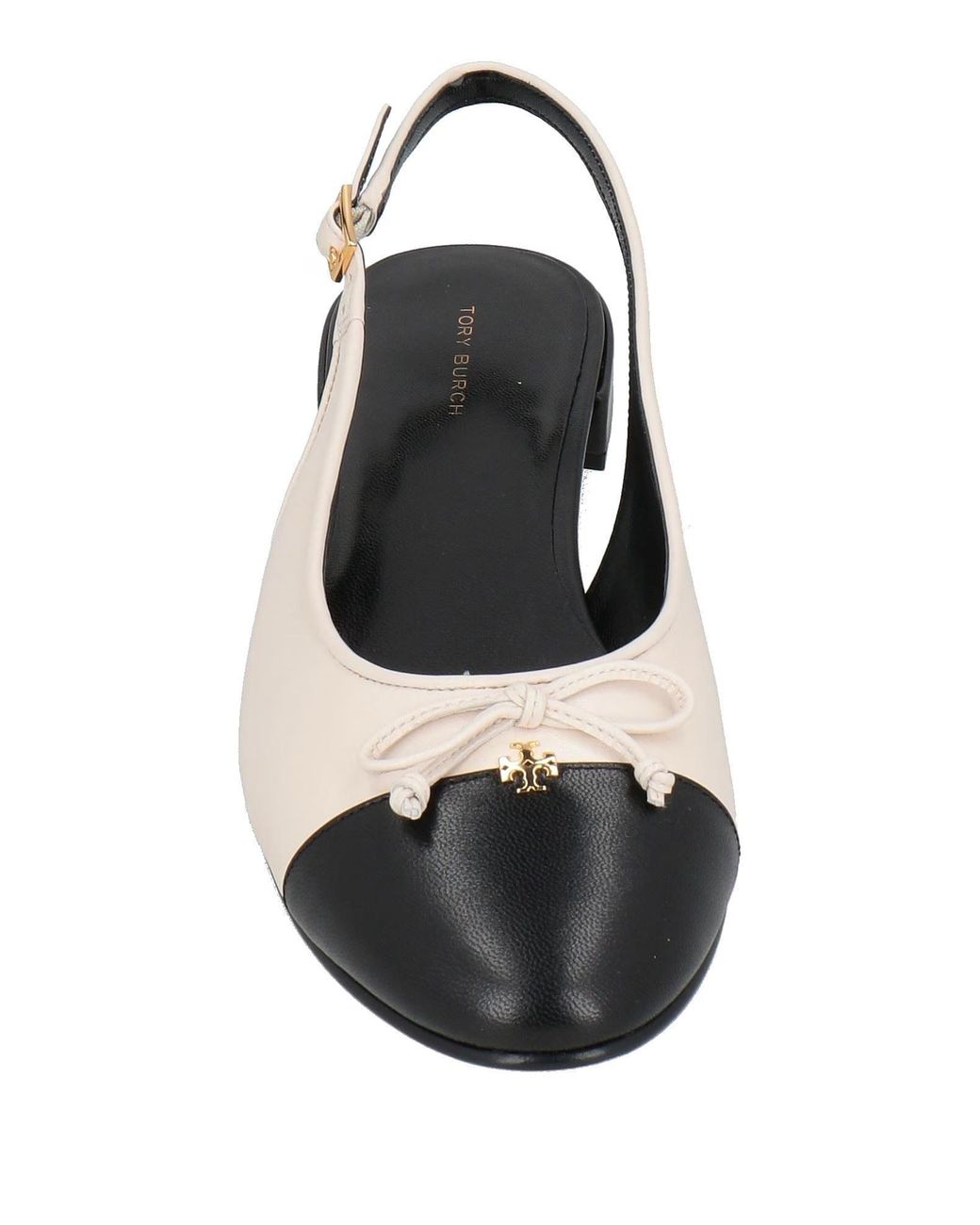 Tory Burch White Two-Tone Leather Ballet Flats