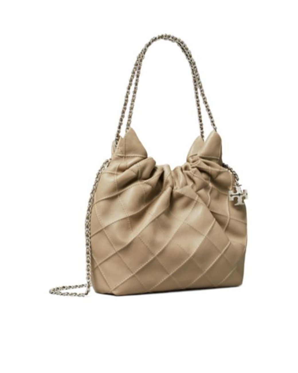 Tory Burch Natural Mini Fleming Soft Hobo Bag