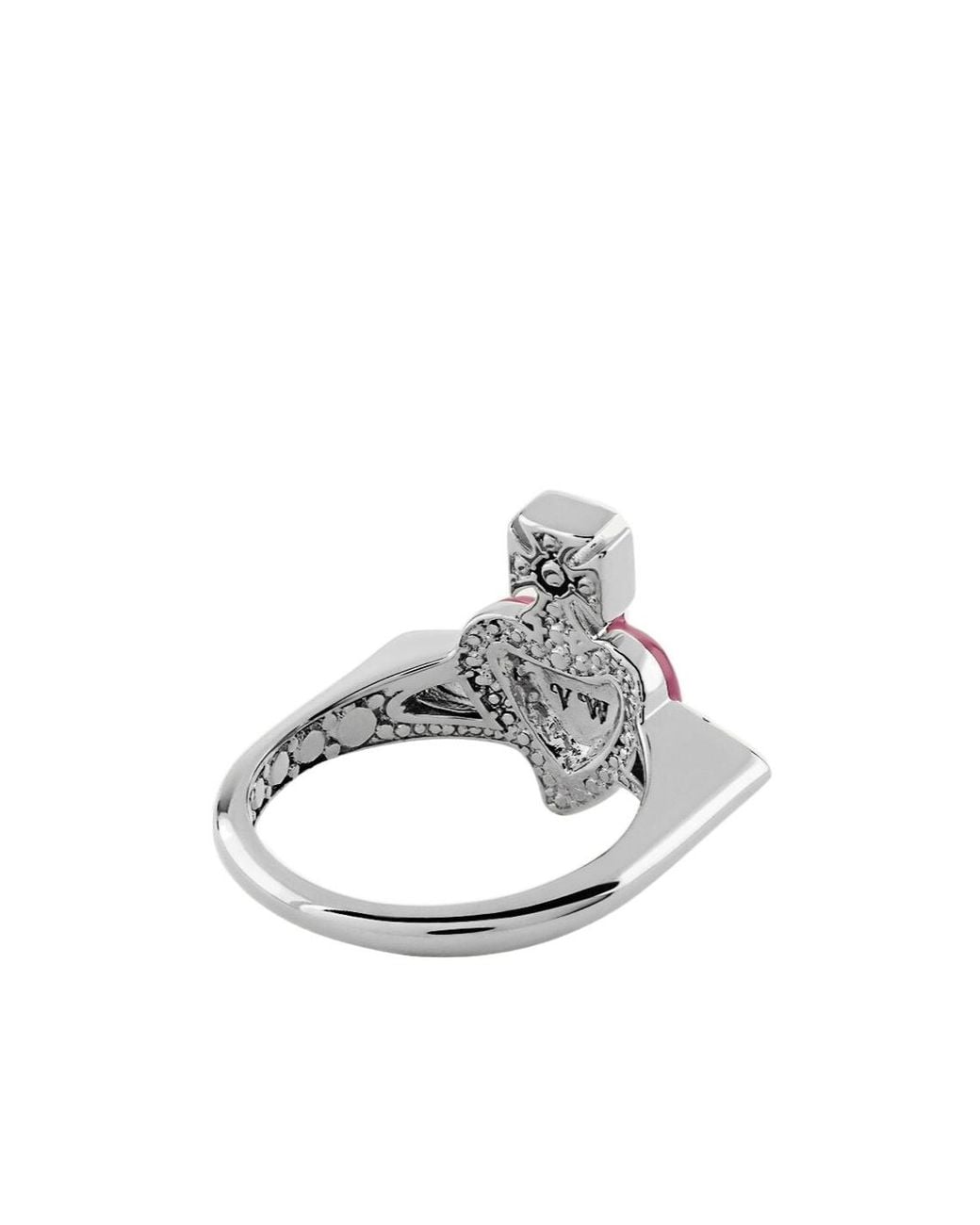 Vivienne Westwood Pink New Diamante Heart Ring