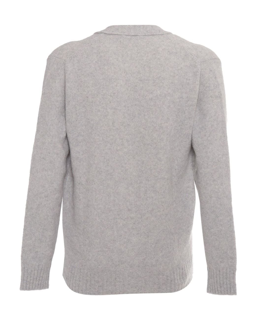 Kangra Cashmere Gray Kangra V-Neck Knitted Cardigan for men