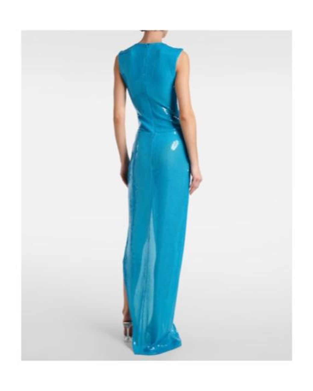 Alex Perry Blue Asymmetric Sequined Gown