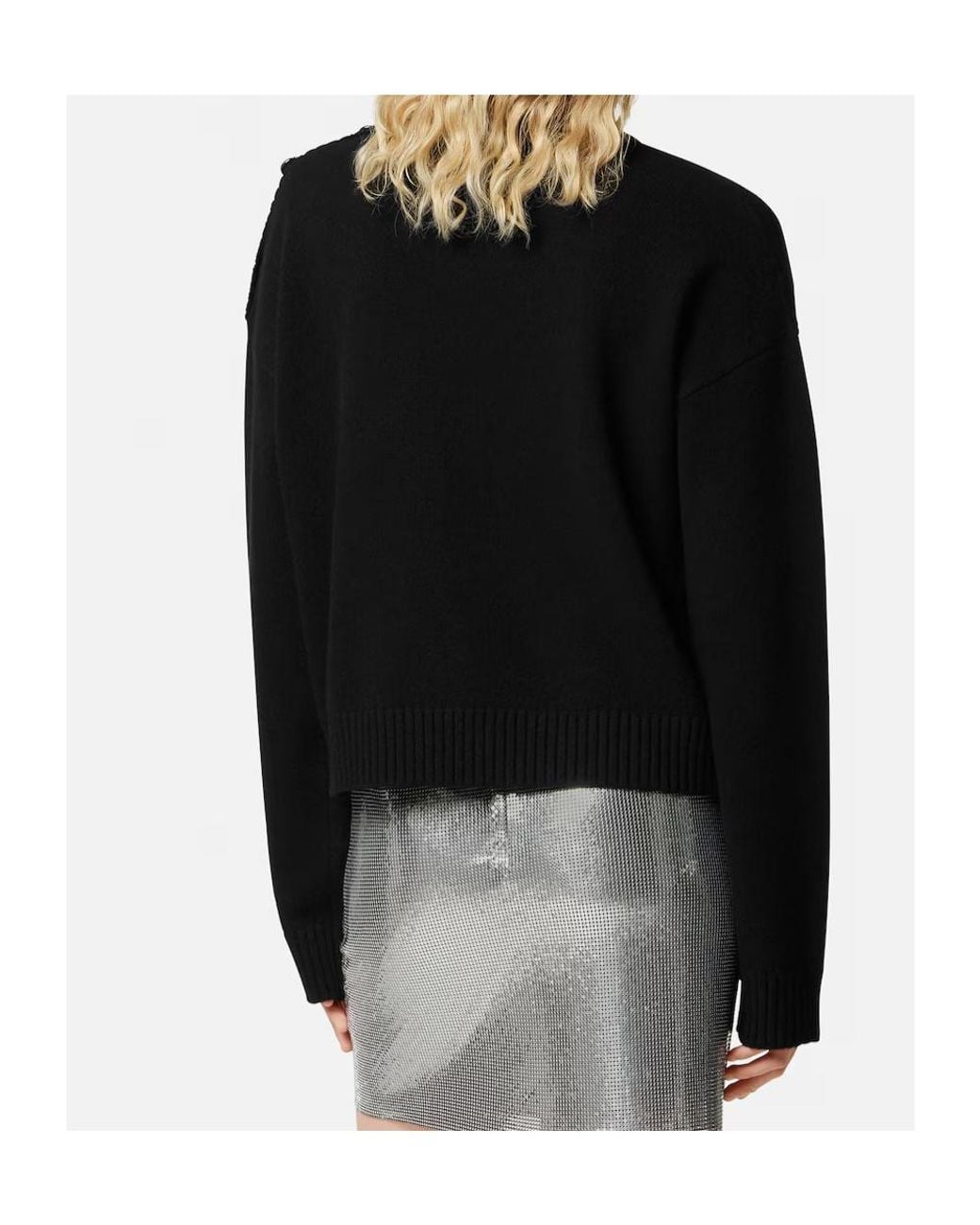 Versace Black Stand-Up Neck Knitted Jumper