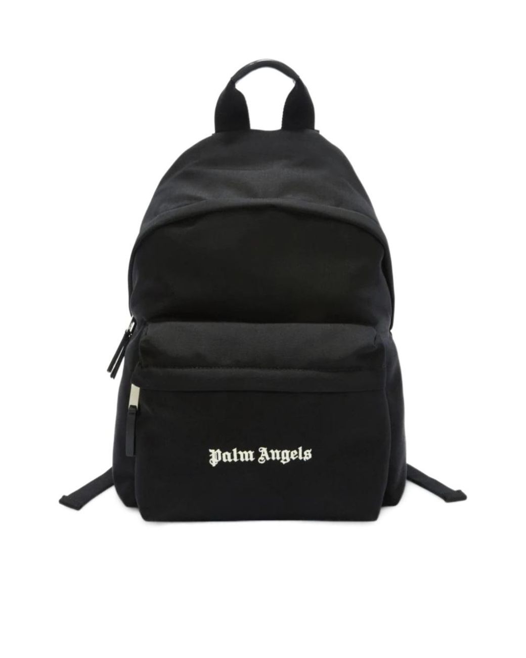 Palm Angels Black Logo-Embroidered Zipped Backpack for men