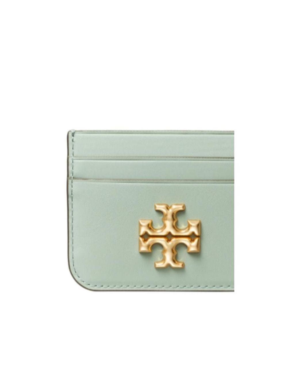 Tory Burch Green Logo-Motif Leather Wallet