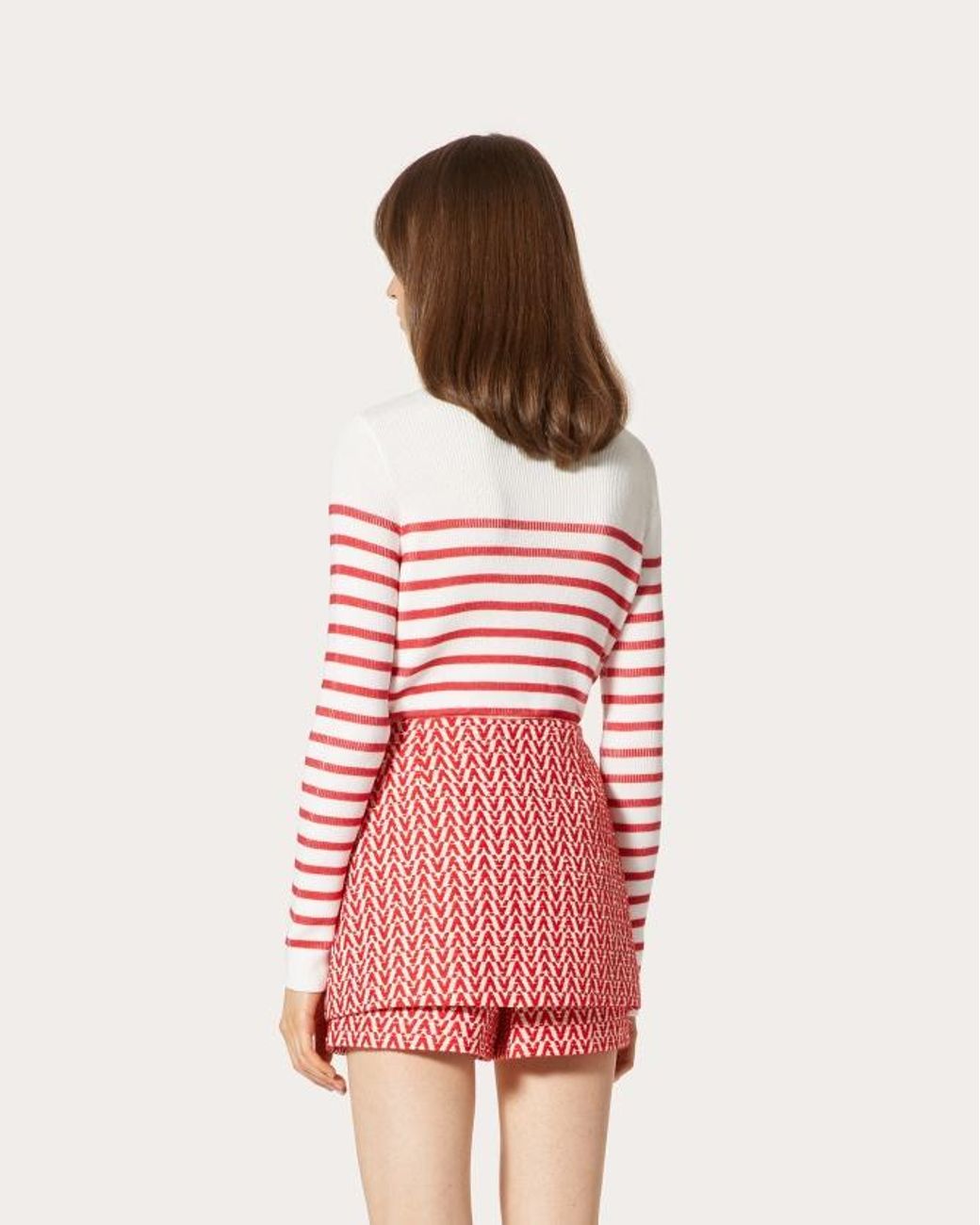 Valentino Red Striped Knitted Pullover