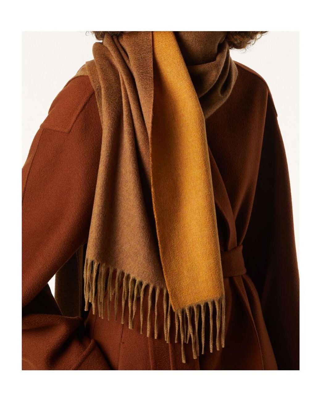 Loro Piana Brown Two-Tone Scarf