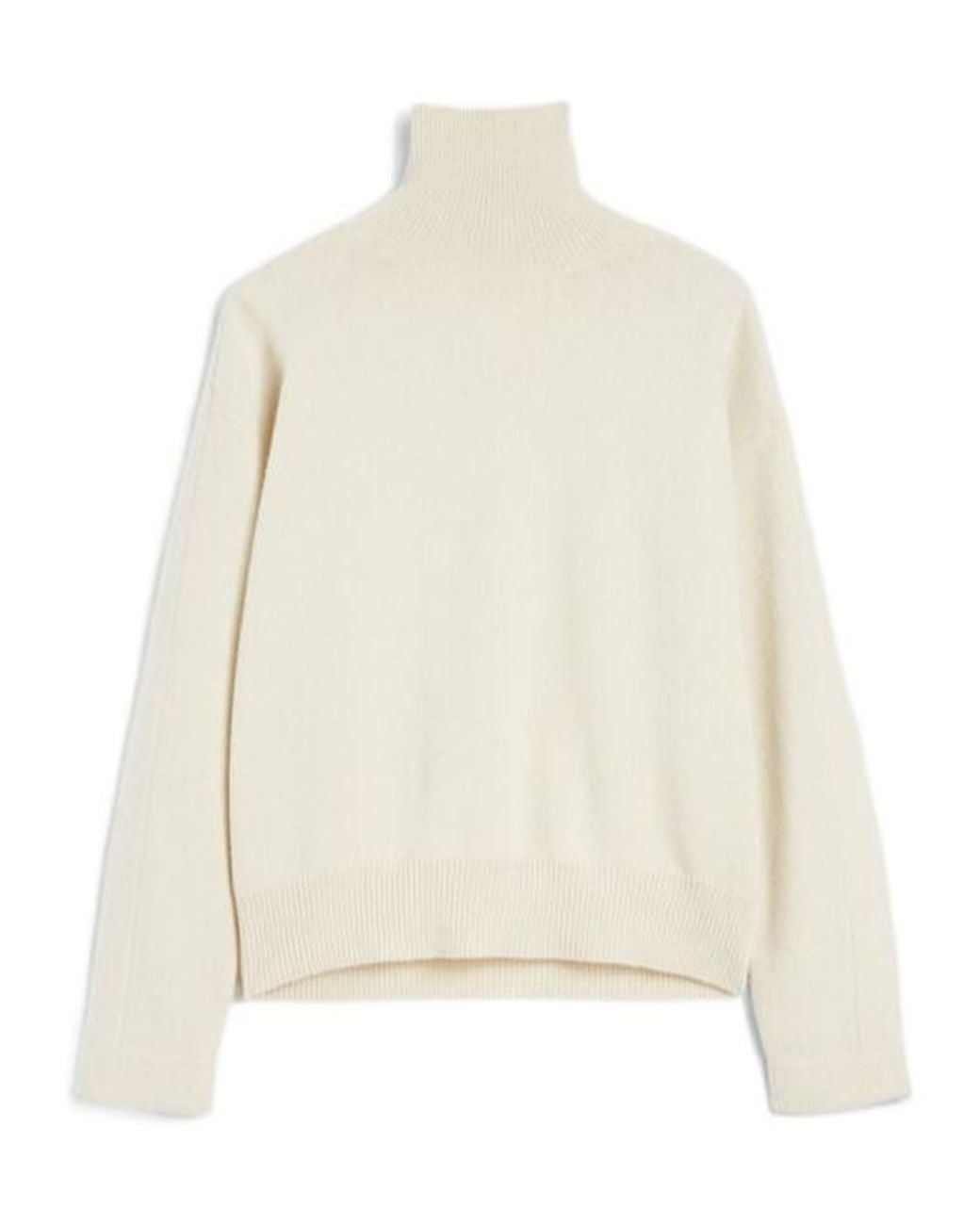 Jil Sander White High Neck Jumper