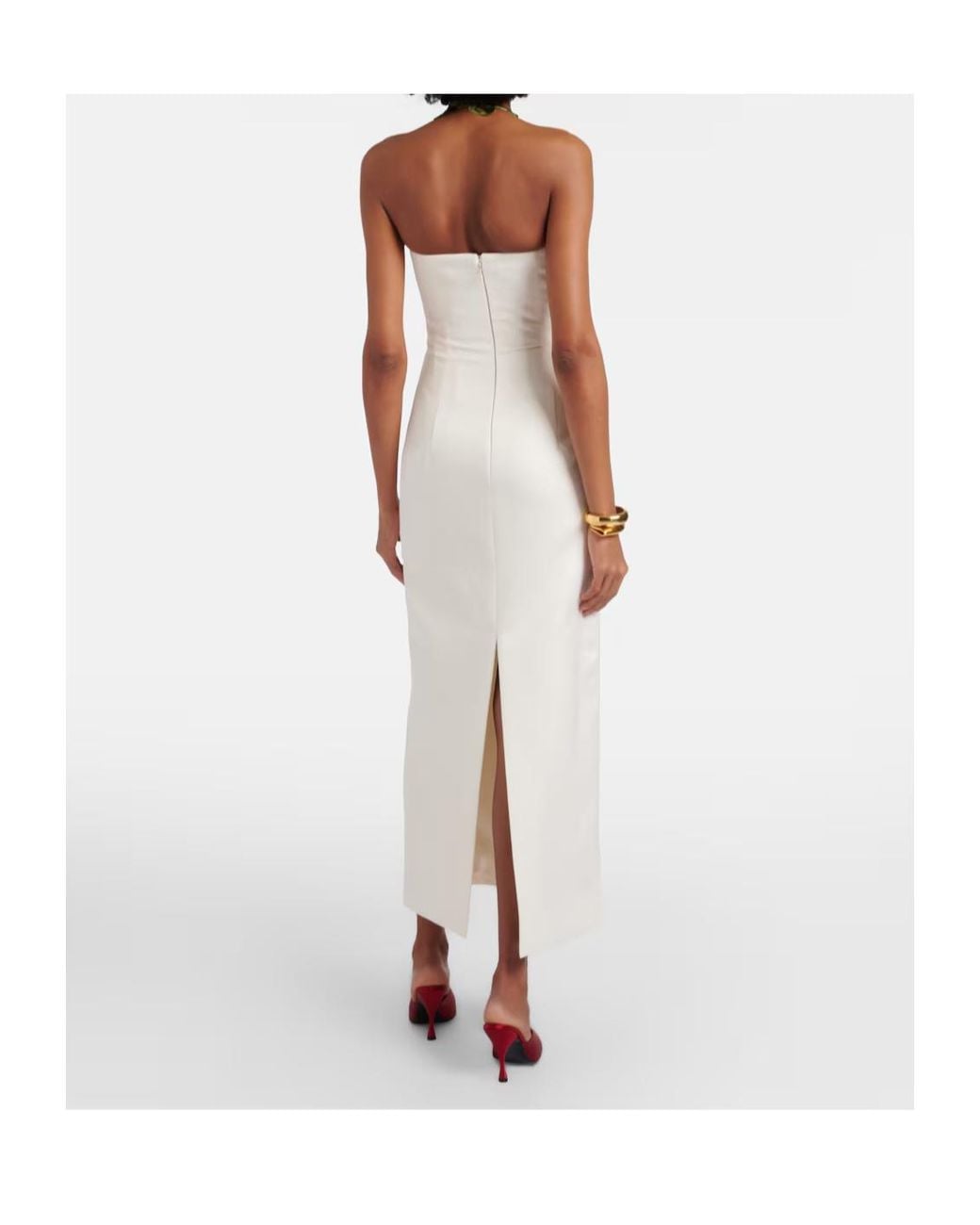 Leo White Floral-Appliqué Halterneck Gown