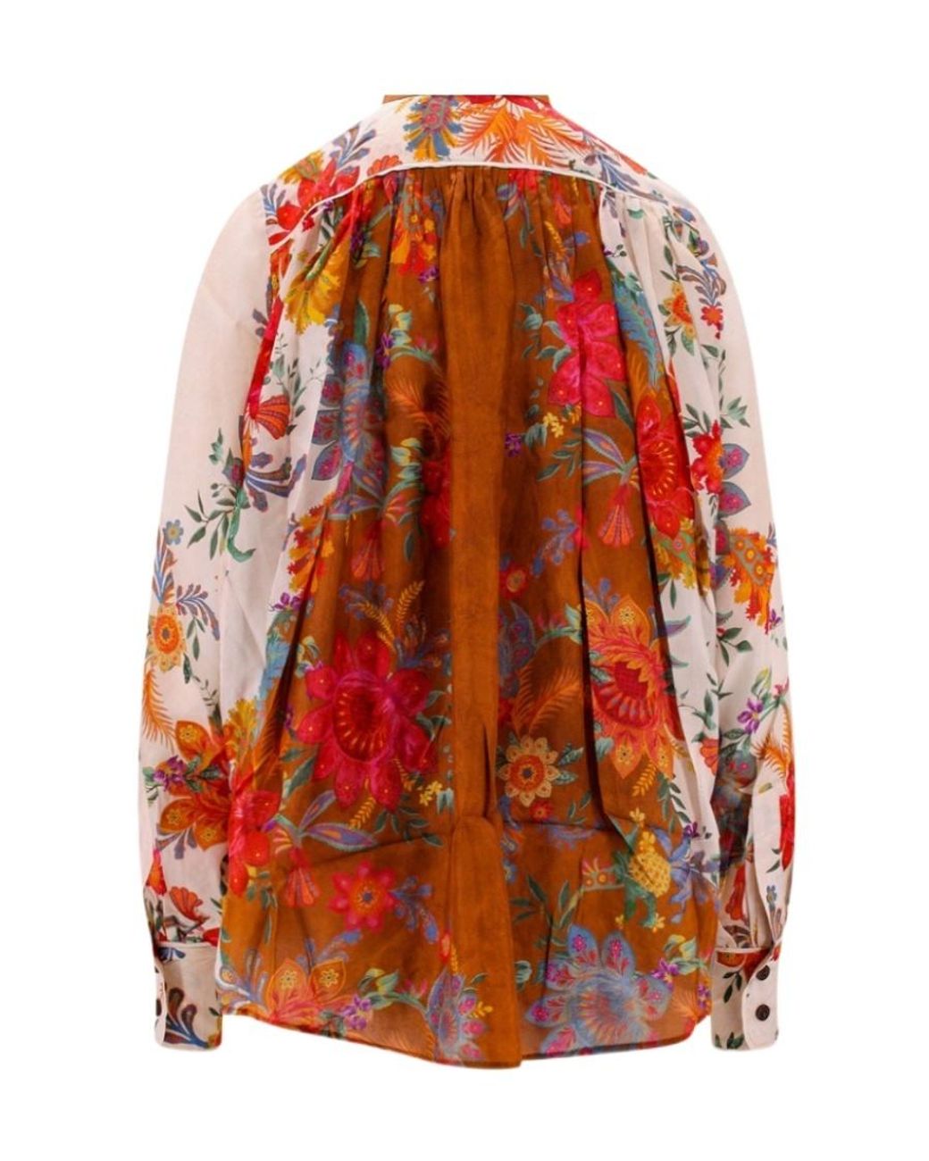 Zimmermann Red Ginger Floral-Print Silk Blouse