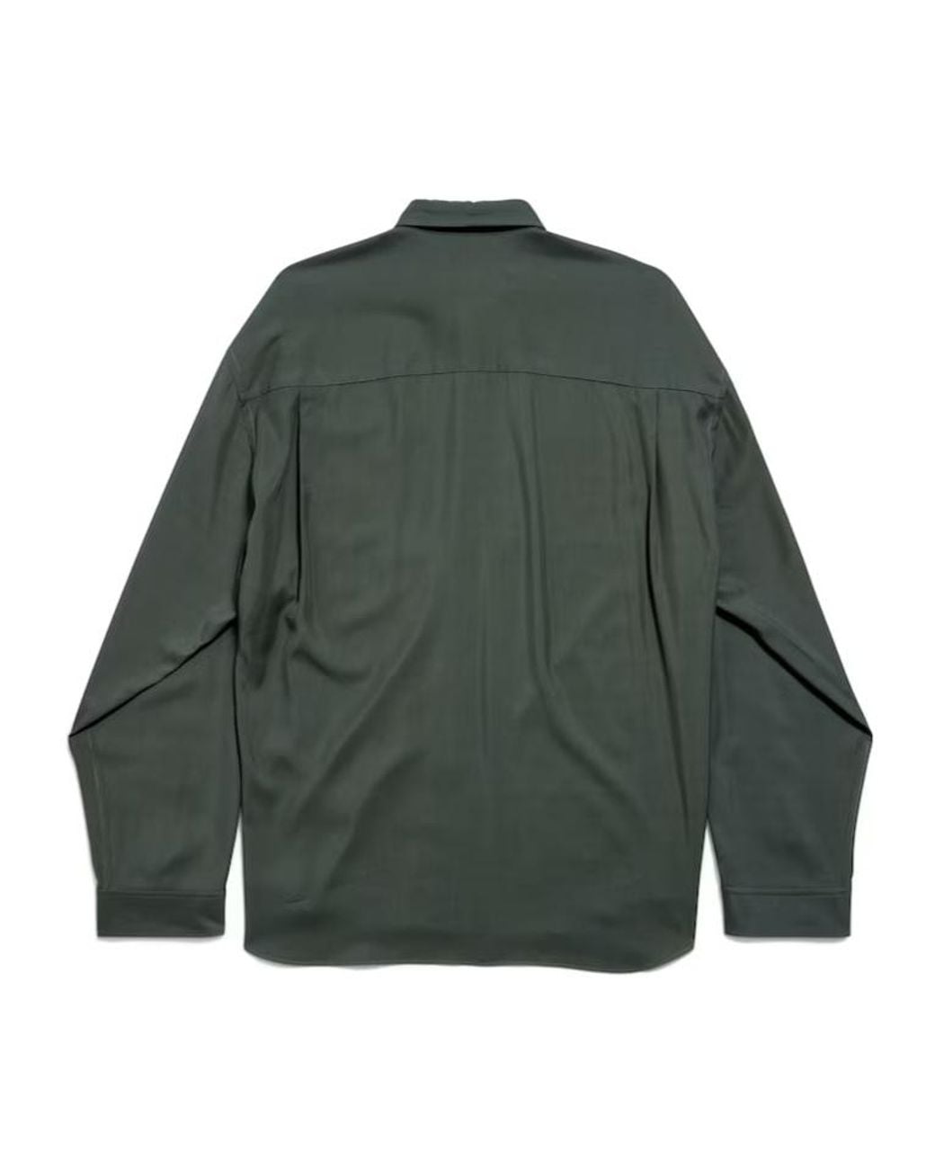 Balenciaga Green Logo Embrodied Long-Sleeve Shirt for men