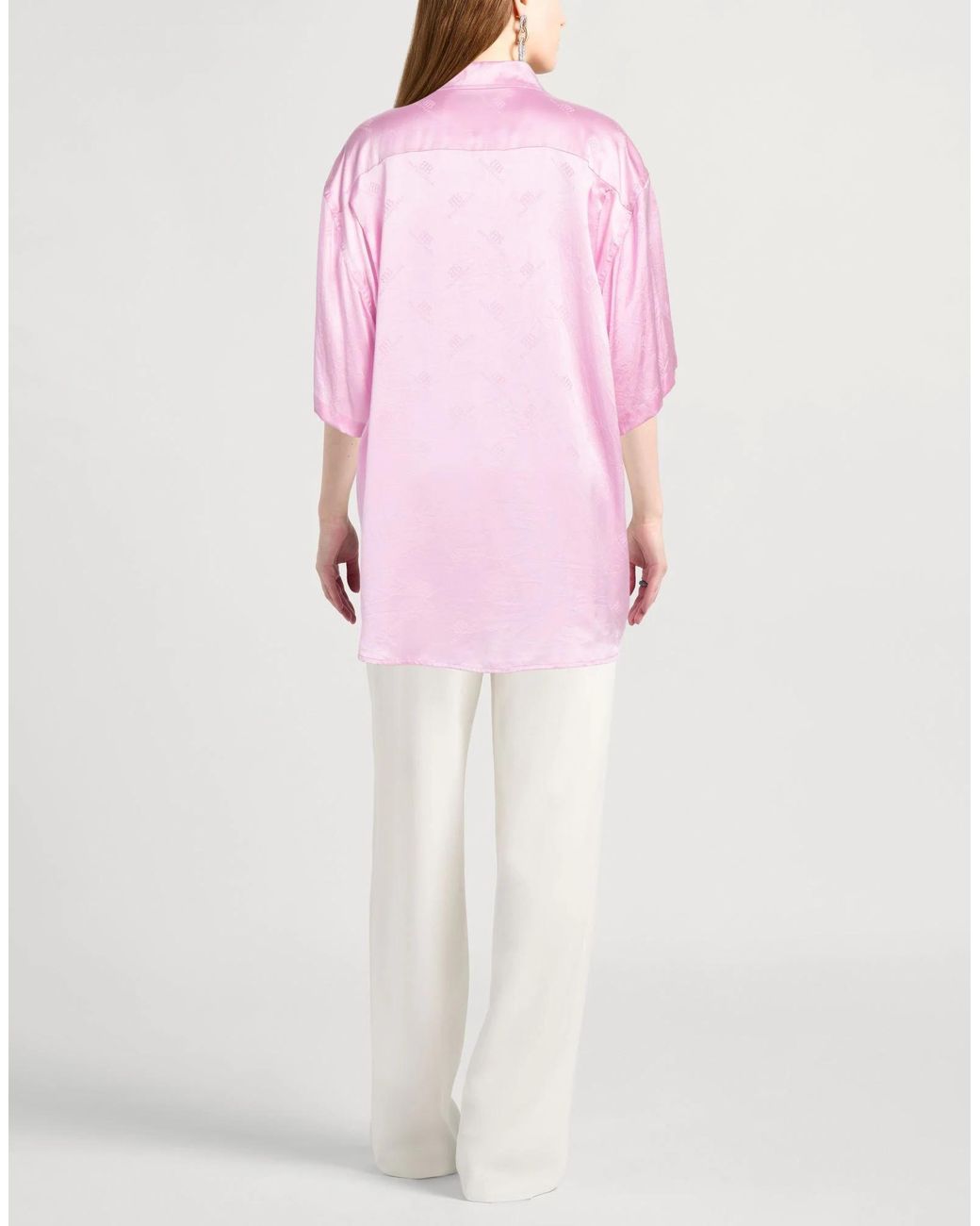 Balenciaga Pink Loose Short-Sleeve Shirt