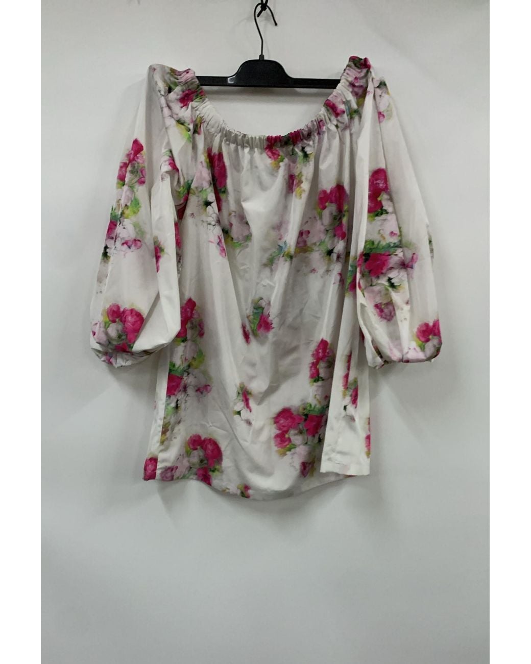 Max Mara White Studio Floral Patterned Off-Shoulder Top