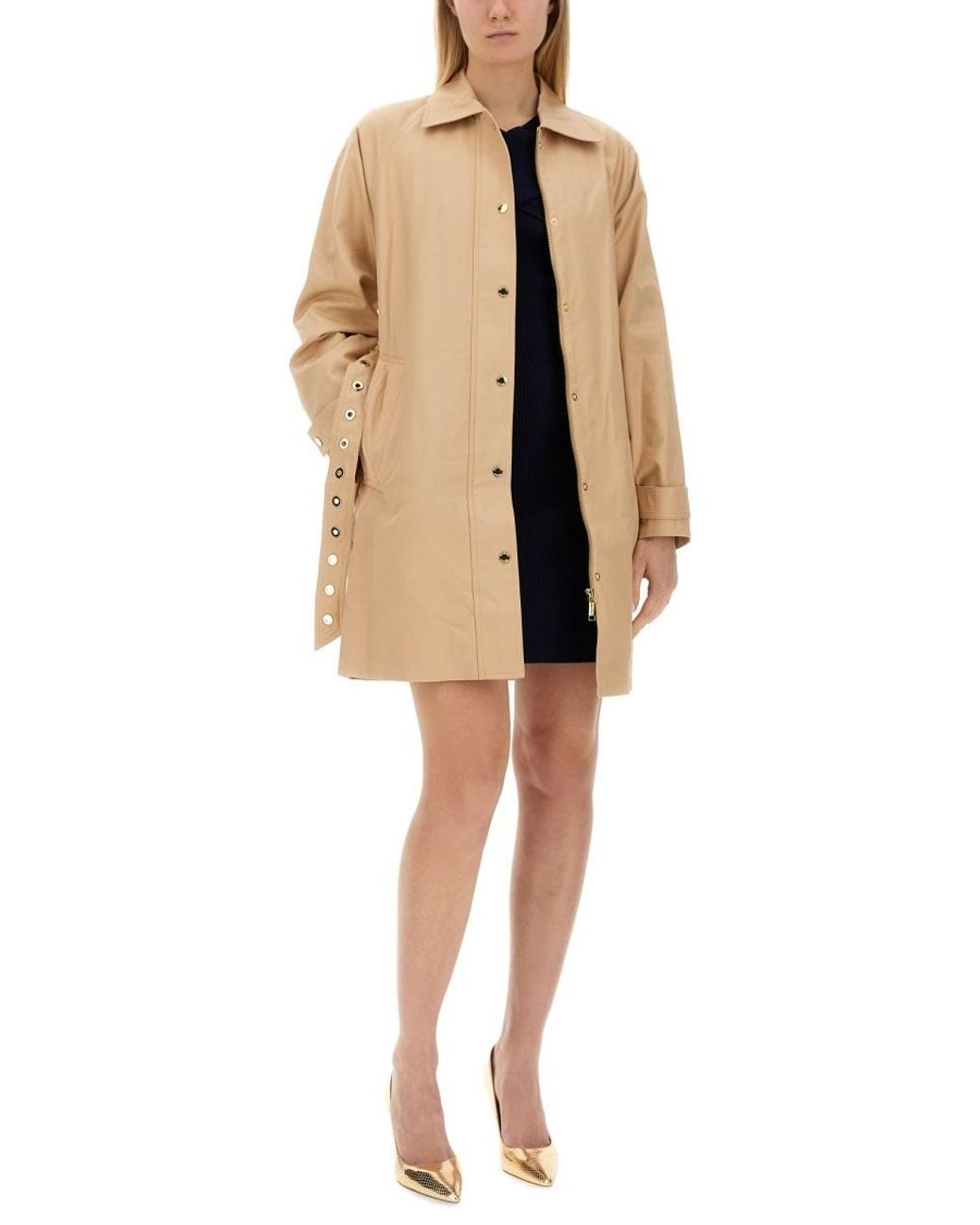 MICHAEL Michael Kors Natural Belted Twill Trench Coat