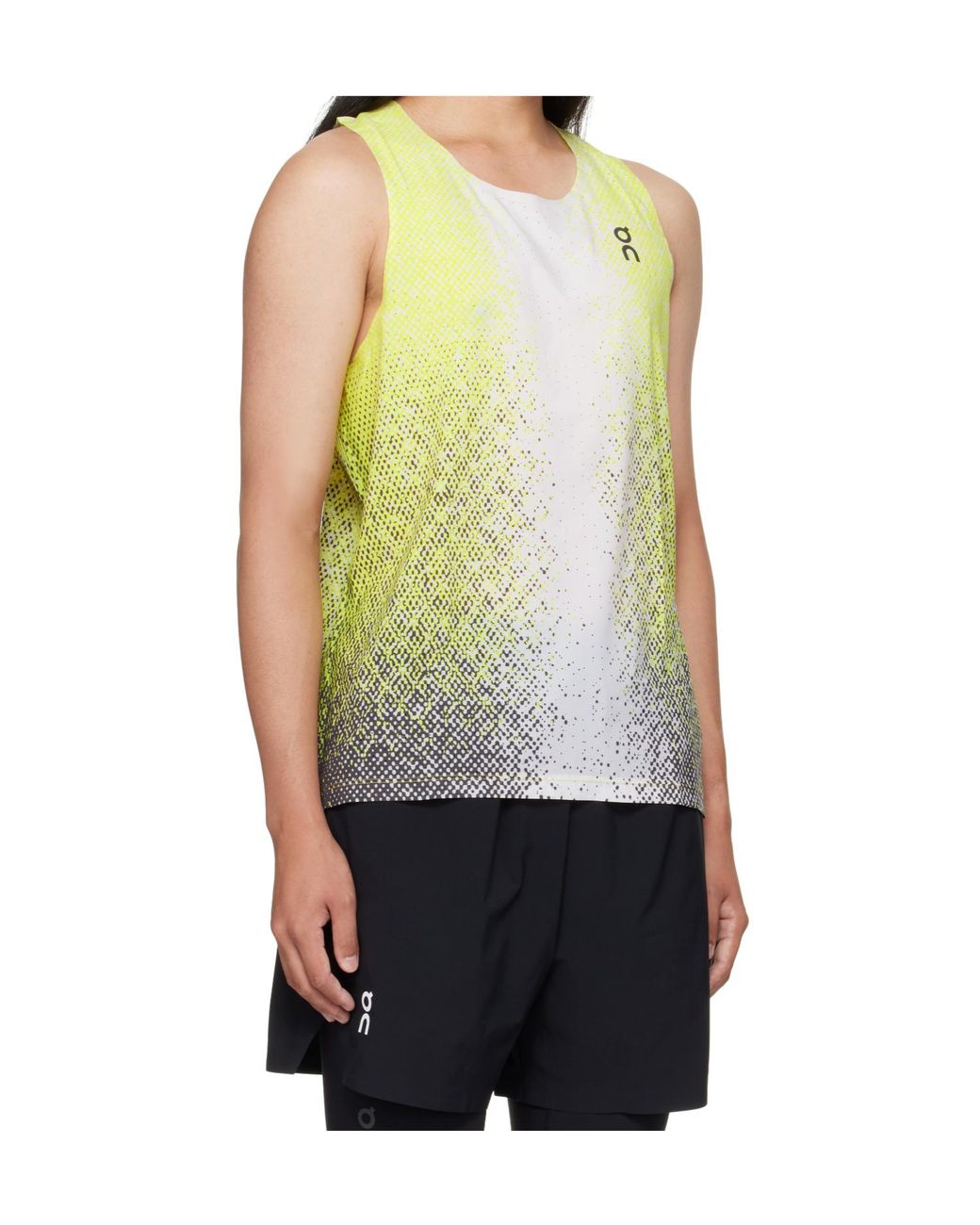 On Shoes Yellow Race Crew Neck Vest for men