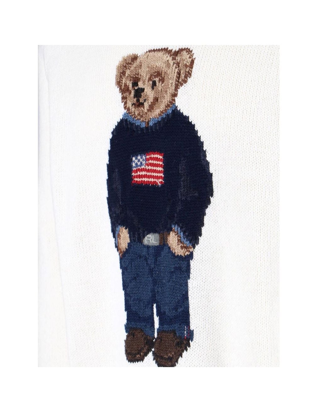 Polo Ralph Lauren White Polo Bear Knitted Jumper for men