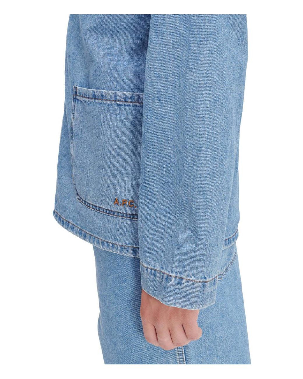 A.P.C. Blue Kerlouan Logo Jacket for men
