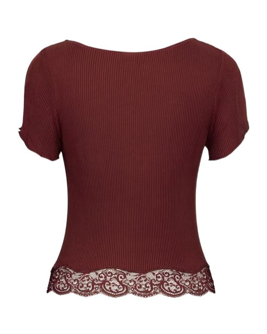 Saint Laurent Red Short-Sleeved Top
